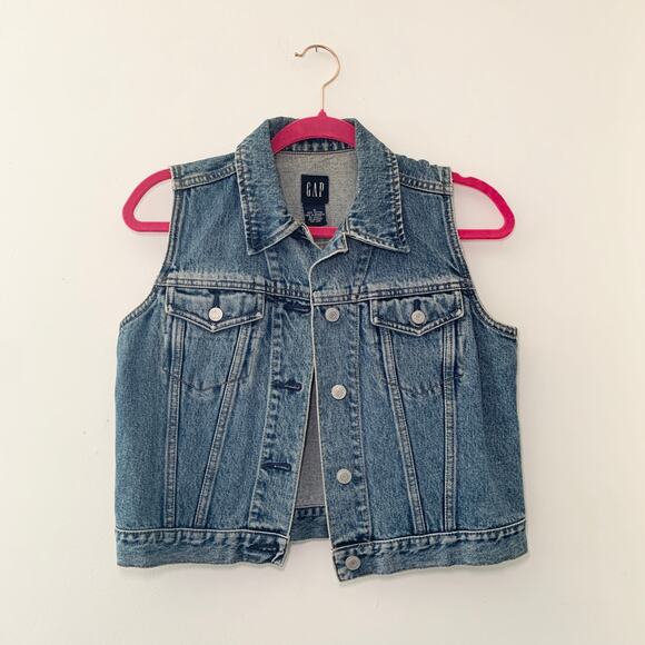 Vintage Gap Denim Jean Blue Vest - Picture 1 of 4
